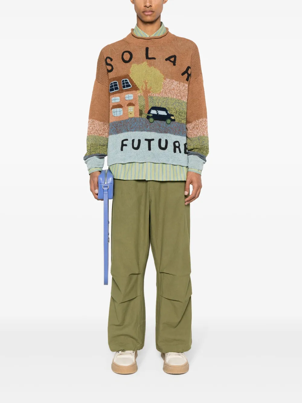 Shop Story Mfg. Twinsun Solar Future-motif Jumper In Brown