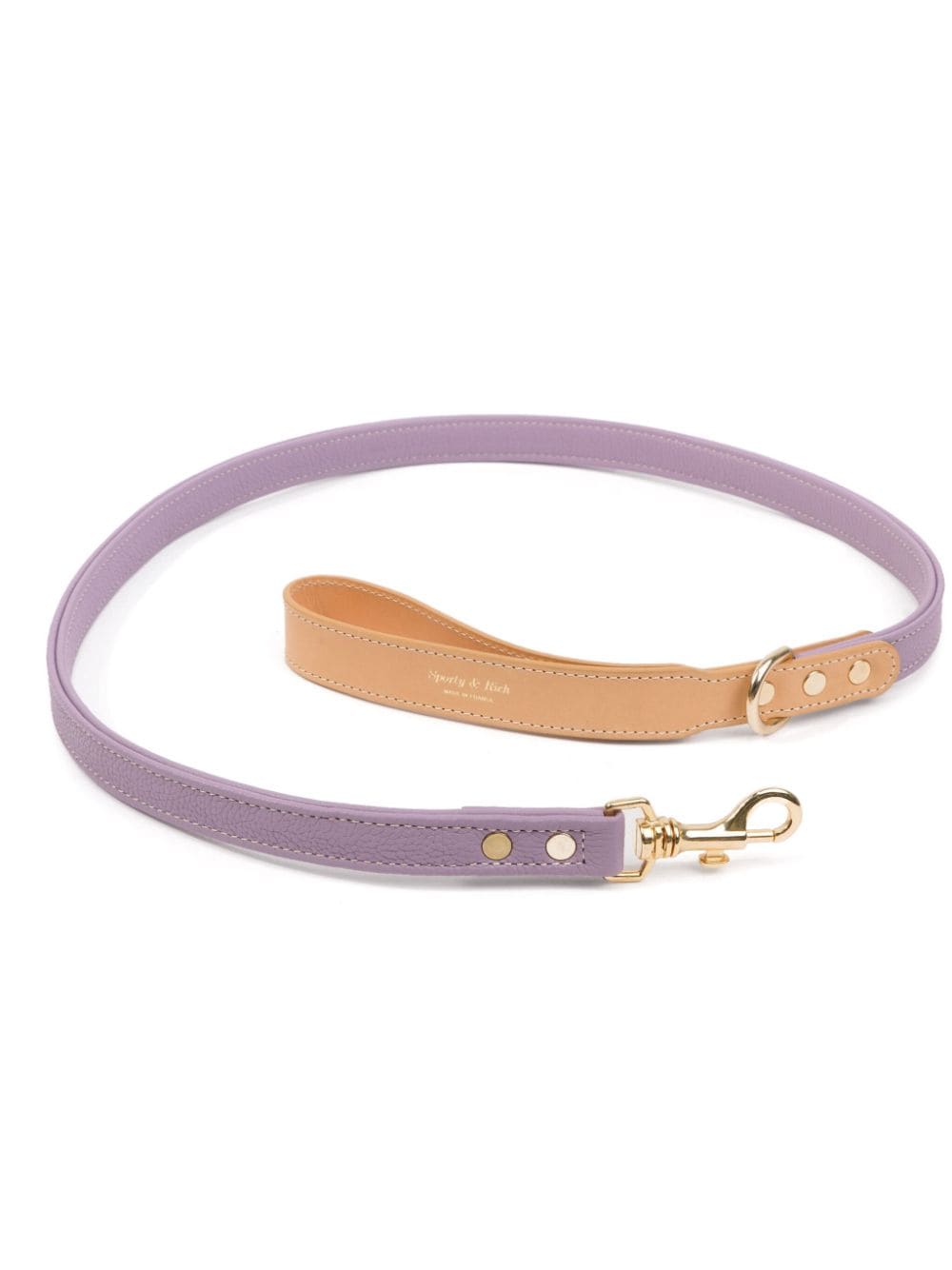 Sporty And Rich Logo-stamp Leather Dog Leash In Purple