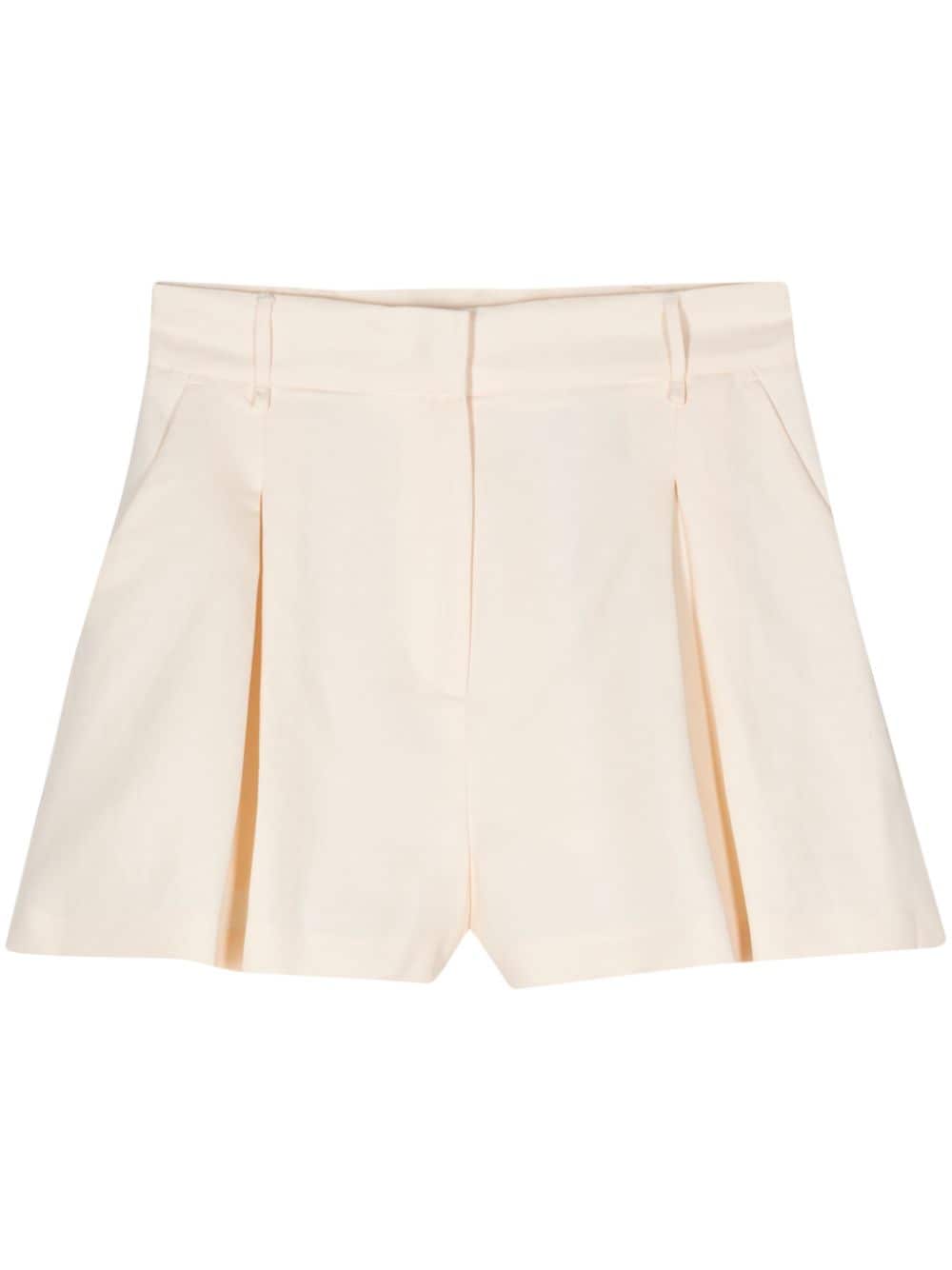 Twinset Pleated Tailored Shorts In Neutrals
