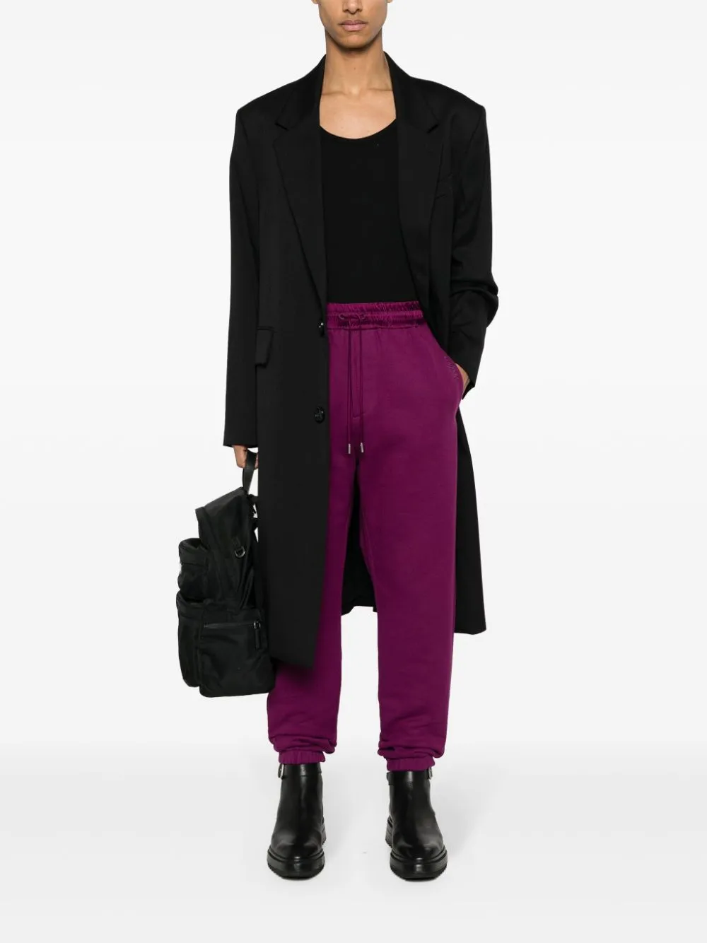 Saint Laurent Trainingsbroek met geborduurd logo Paars