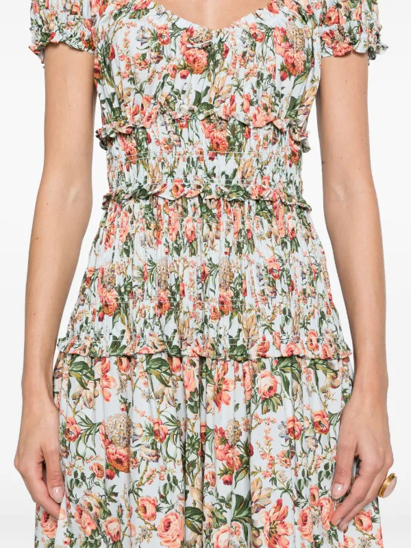 Leanne Off Shoulder Print Dress