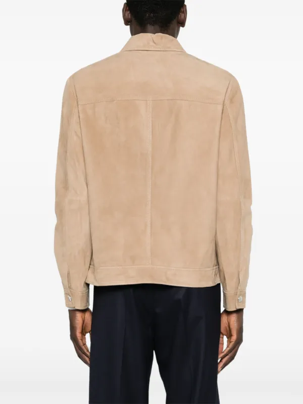 Brunello Cucinelli press-stud Leather Shirt Jacket