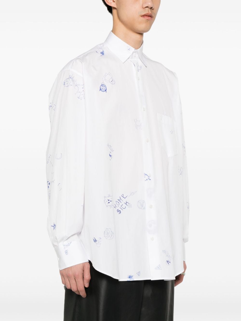 Shop Vetements Graphic-print Cotton Shirt In White