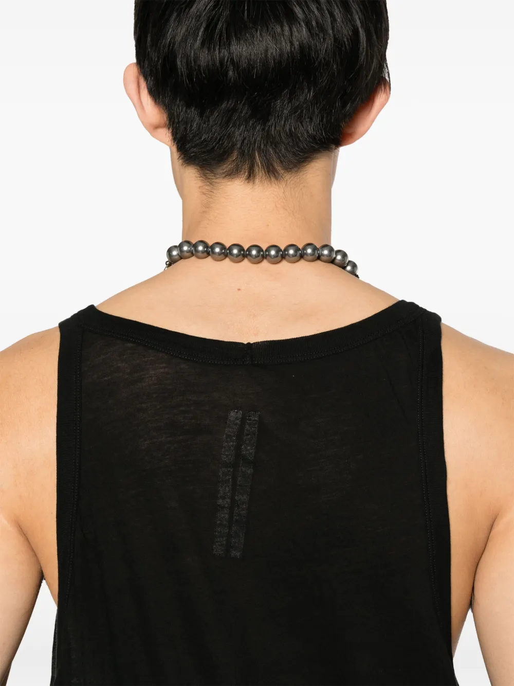 Shop Rick Owens Fog Cotton Tank Top In Black