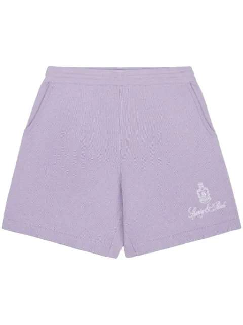 Sporty & Rich Vendome logo-embroidered cashmere shorts