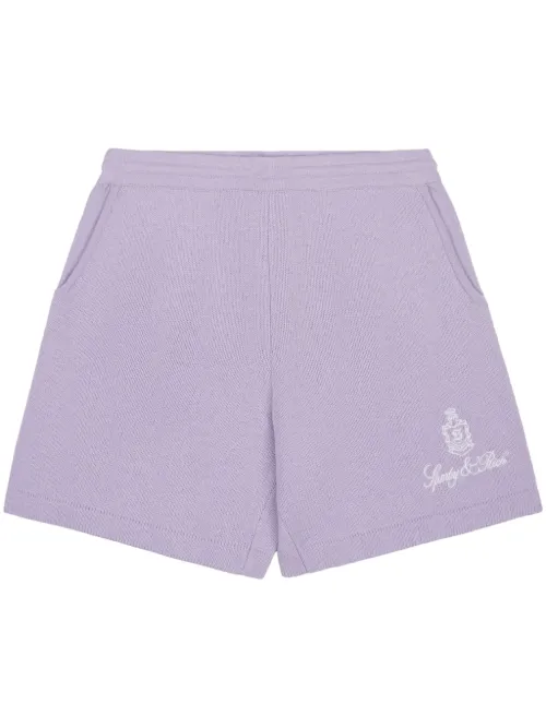Short Portofino en cachemire à logo brodé - Sporty & Rich - Modalova