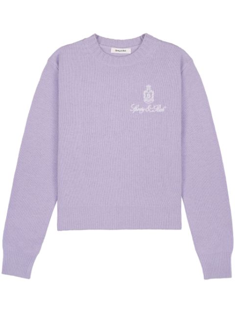 Sporty & Rich embroidered-logo cashmere jumper