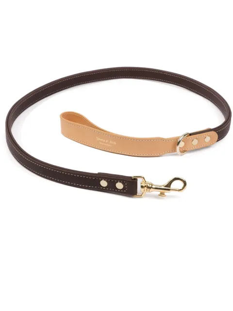 Sporty & Rich logo-stamp leather dog leash