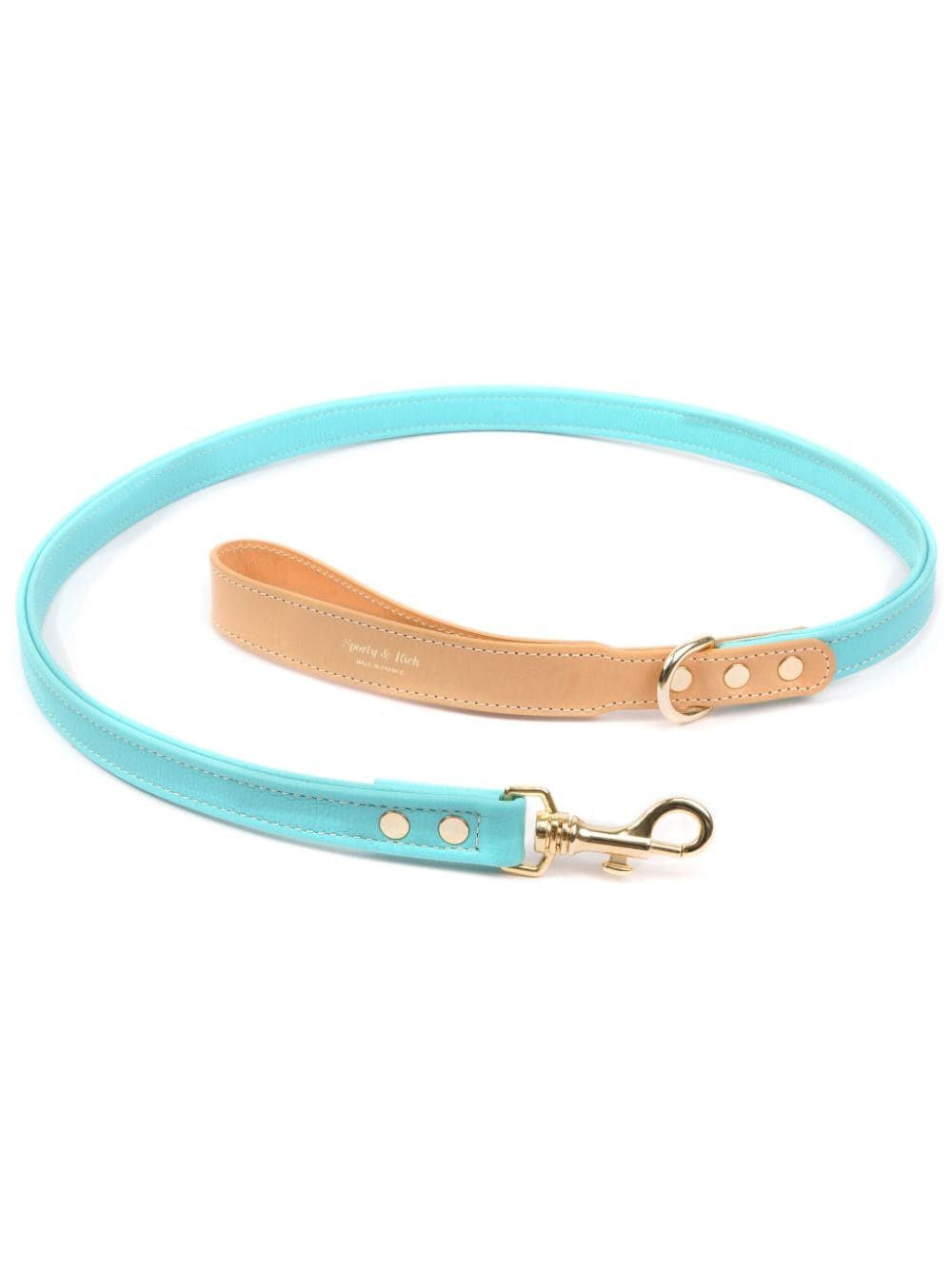 Sporty And Rich Logo-stamp Leather Dog Leash In Blue