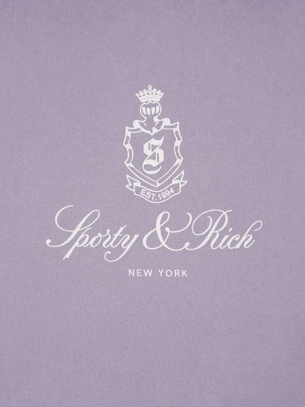 Sporty & Rich Vendome Cotton Polo Top | Purple | FARFETCH