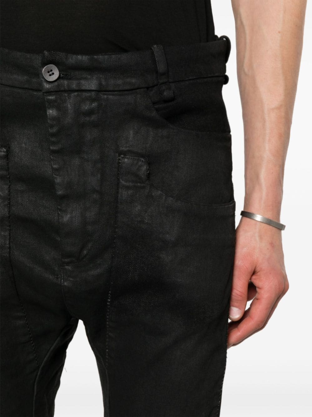 Shop Masnada Slim-fit Jeans In Black