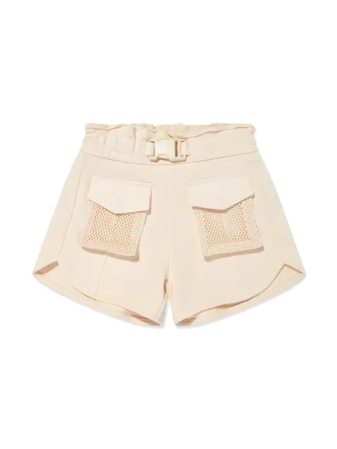 Emporio Armani Kids mesh-panel buckled track shorts