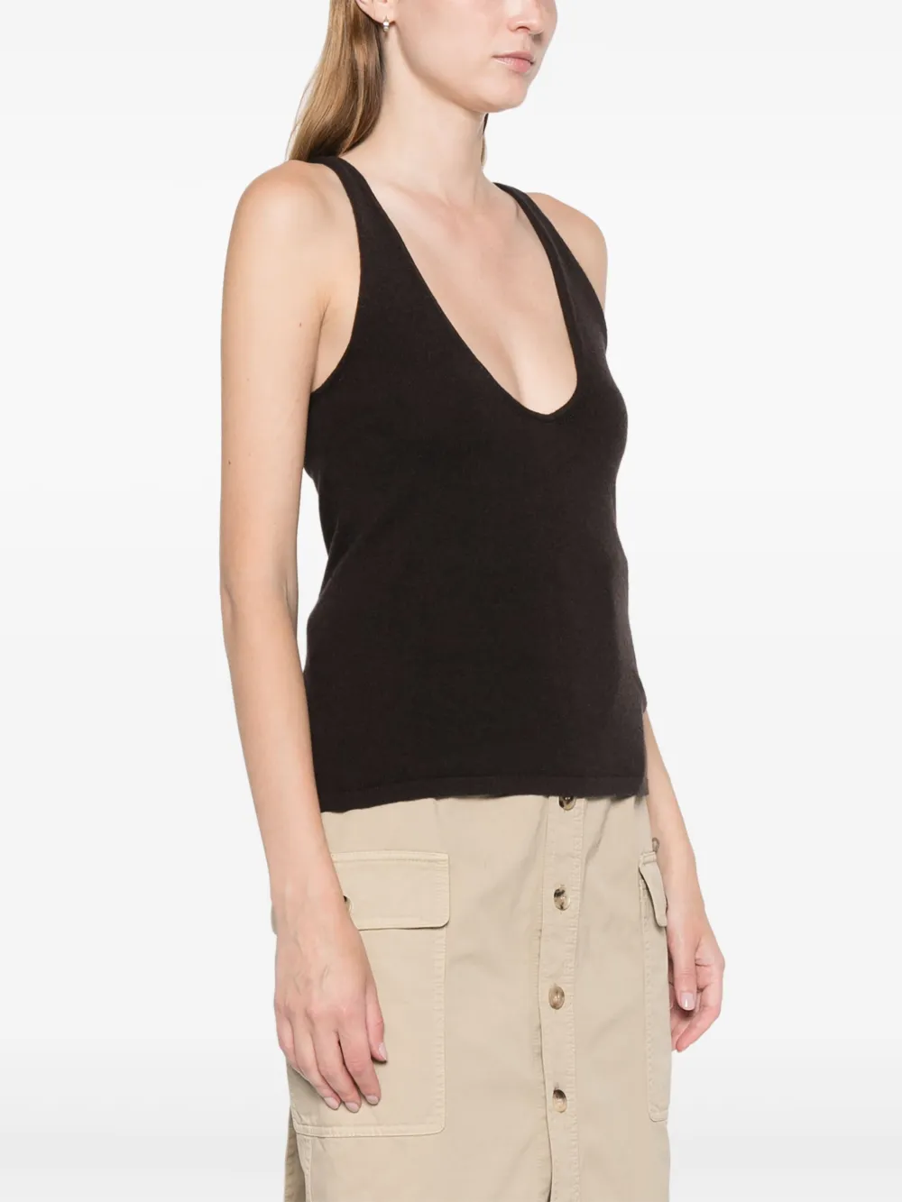 Saint Laurent Gebreide top Bruin