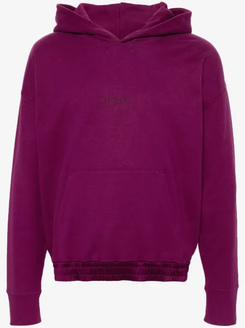 Saint Laurent logo-embroidered cotton hoodie