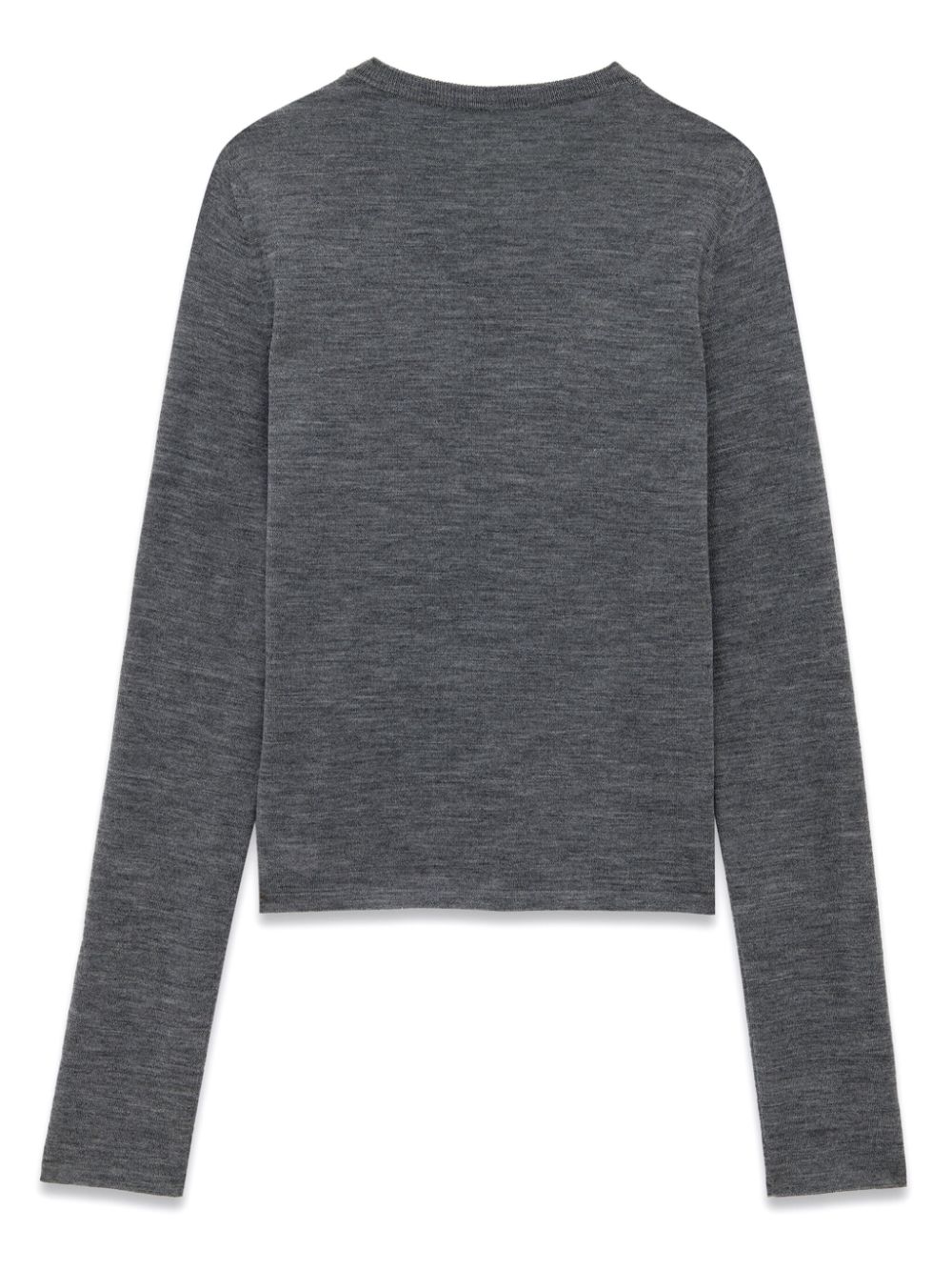 Shop Saint Laurent Crew-neck Fine-knit Jumper In Grey