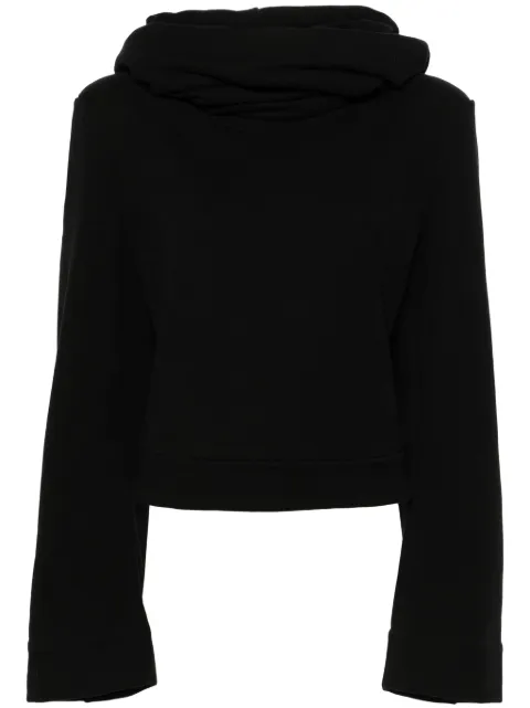 Saint Laurent هودي قصير بثنيات