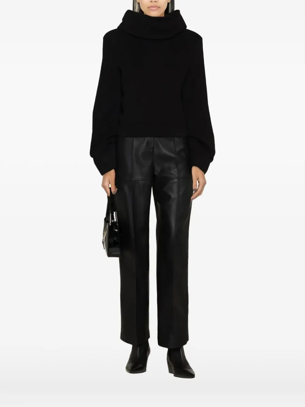 Saint Laurent Cropped hoodie Zwart