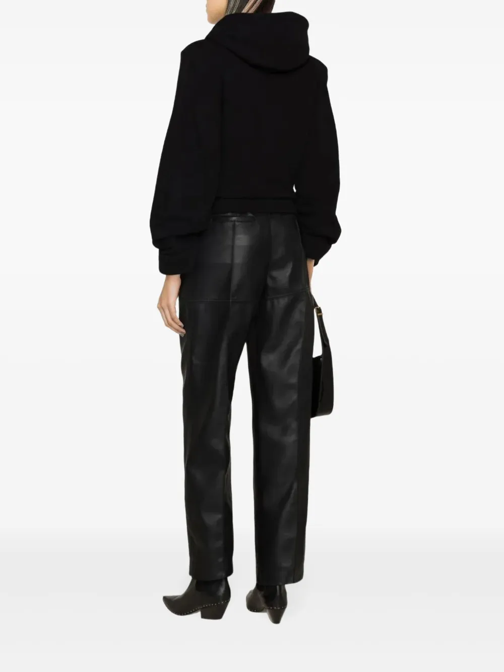 Saint Laurent Cropped hoodie Zwart