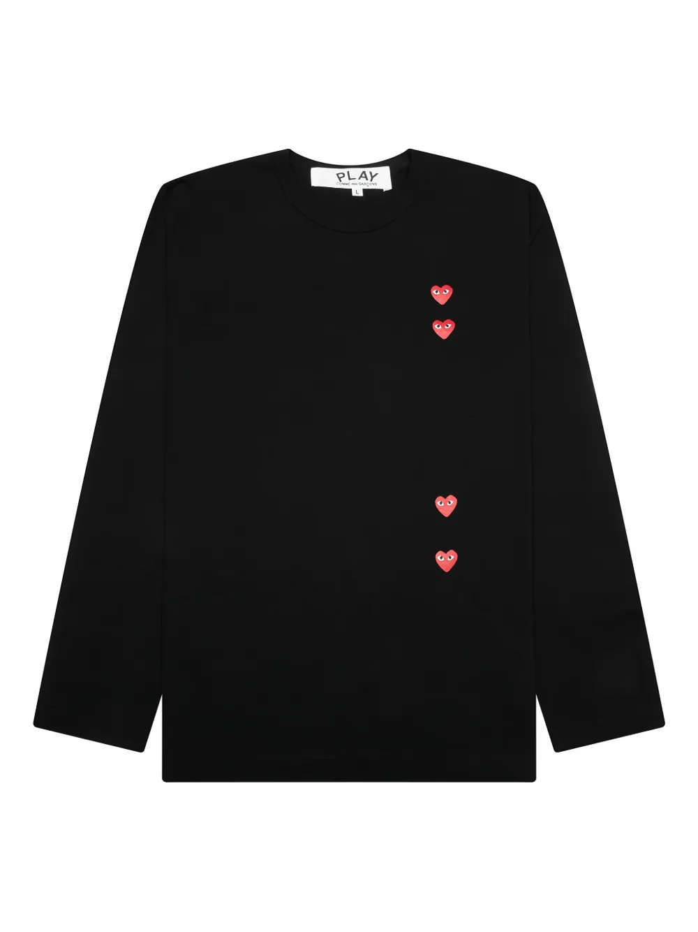 Comme Des Garçons Play heart-print cotton T-shirt | Black | Image 1