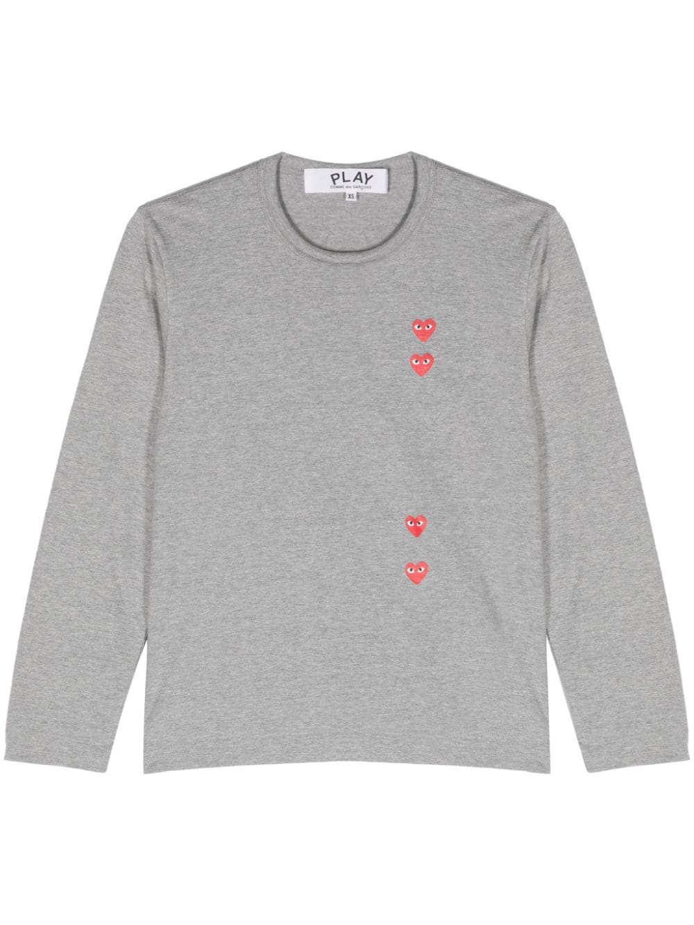 Comme Des Garçons Play Heart-print Cotton T-shirt In Grey