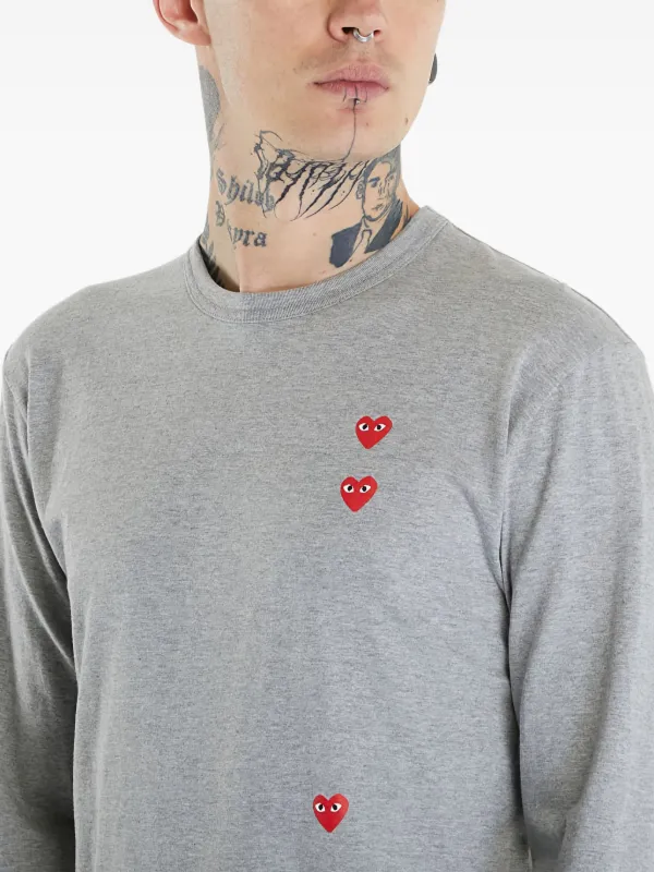 Comme Des Garçons Play ハートプリント Tシャツ | グレー | FARFETCH JP