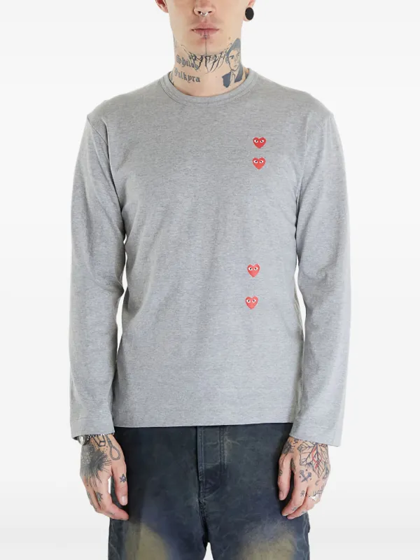 Comme Des Garçons Play ハートプリント Tシャツ | グレー | FARFETCH JP