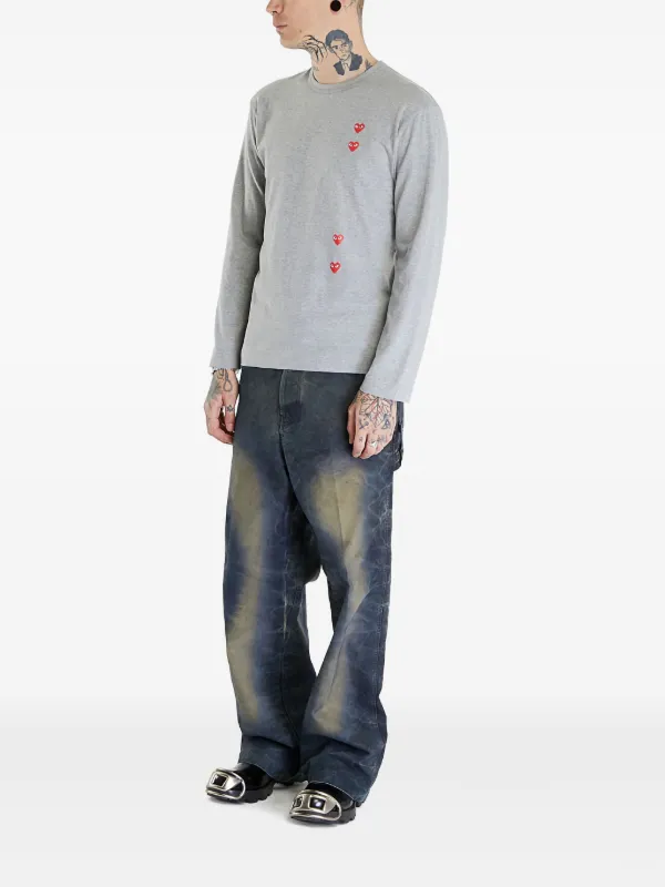Comme Des Garçons Play ハートプリント Tシャツ | グレー | FARFETCH JP
