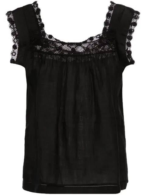 DÔEN Aphra crochet-trim blouse