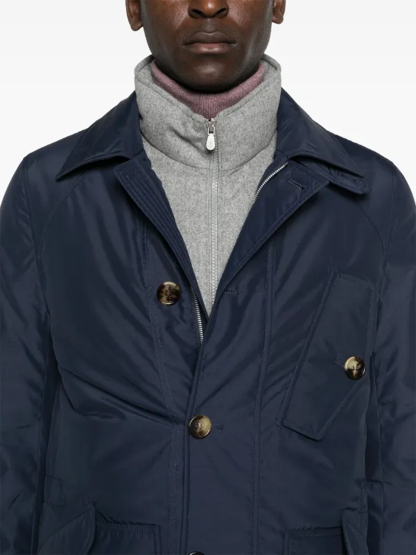 【送料&関税込】Brunello Cucinelli Giacca Brunello Cucinelli single-breasted Padded Jacket | Blue