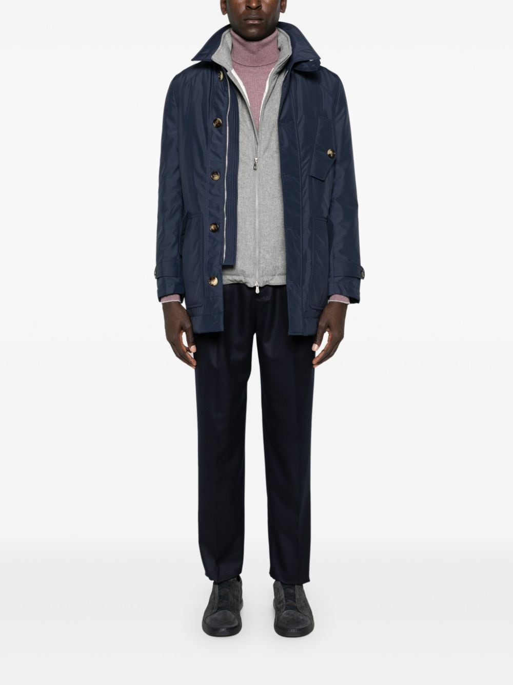 Shop Brunello Cucinelli Mid-rise Tapered Trousers In Blue