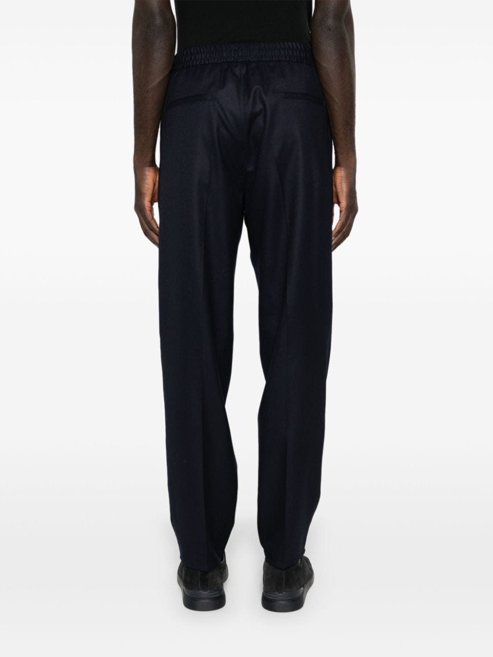 Shop Brunello Cucinelli Mid-rise Tapered Trousers In Blue