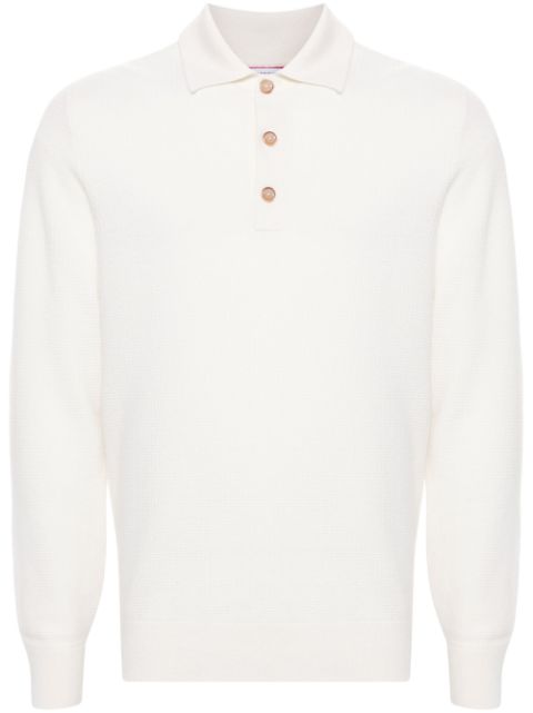 Brunello Cucinelli waffle-knit cashmere polo shirt Men