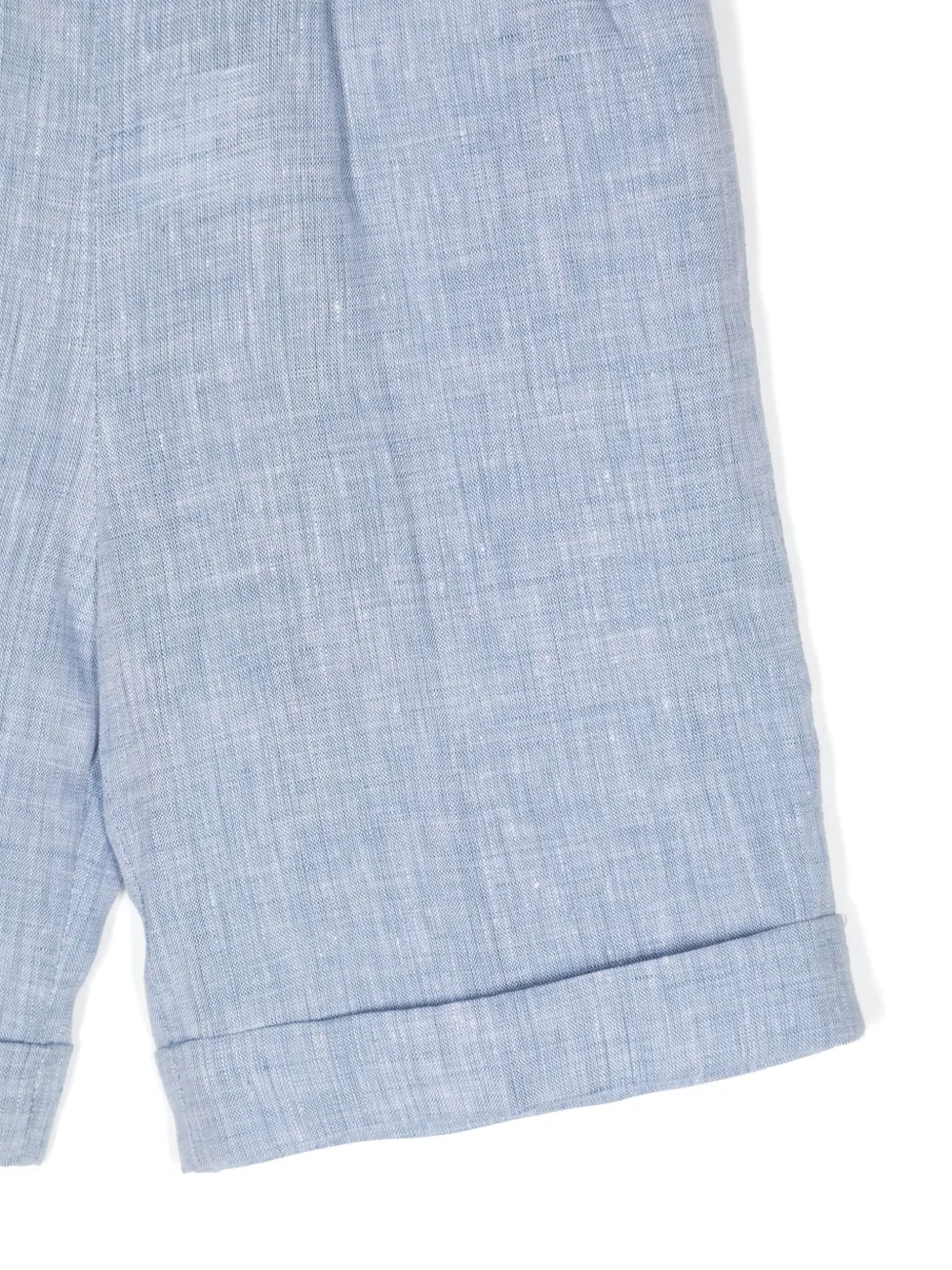 Shop Siola Elasticated-waist Linen Shorts In Blue