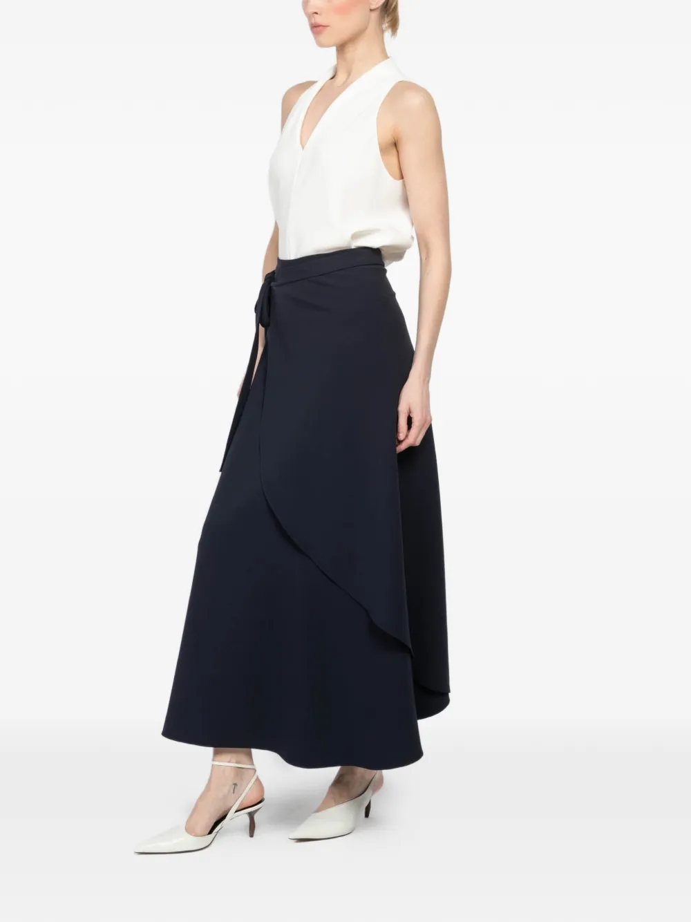 Wrap-Style Maxi Skirt