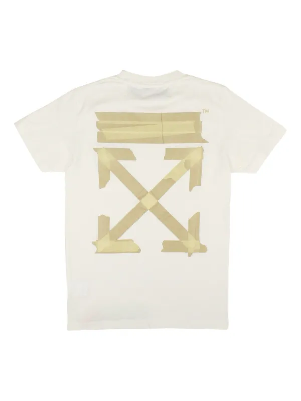 Off White Tape Arrows Cotton T shirt Neutrals FARFETCH AO