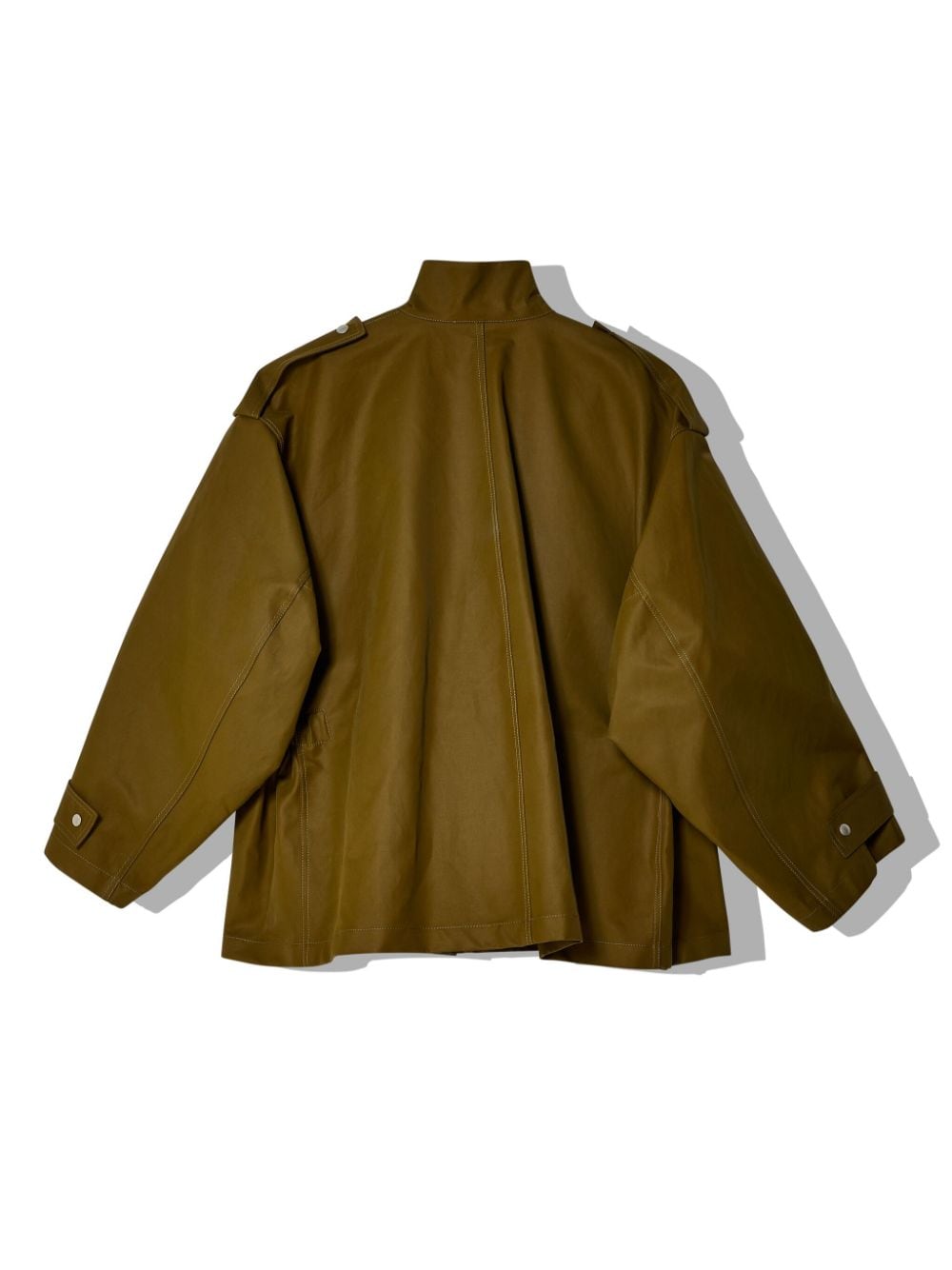 Shop Hed Mayner Off-centre Drop-shoulder Jacket In Green