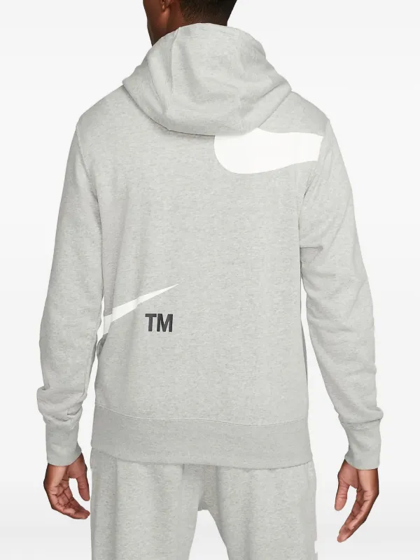 Nike Swoosh-logo Hoodie Grey FARFETCH IN