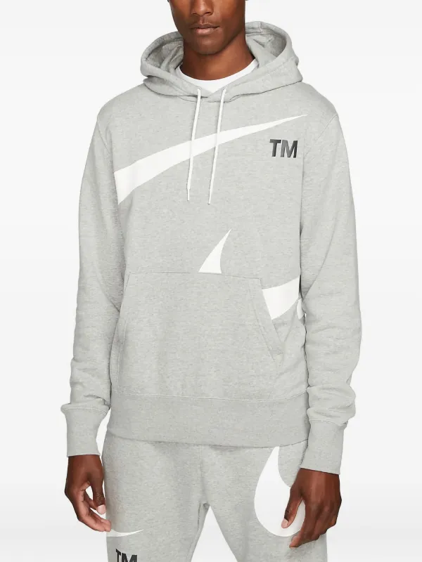 Nike Swoosh-logo Hoodie Grey FARFETCH ID