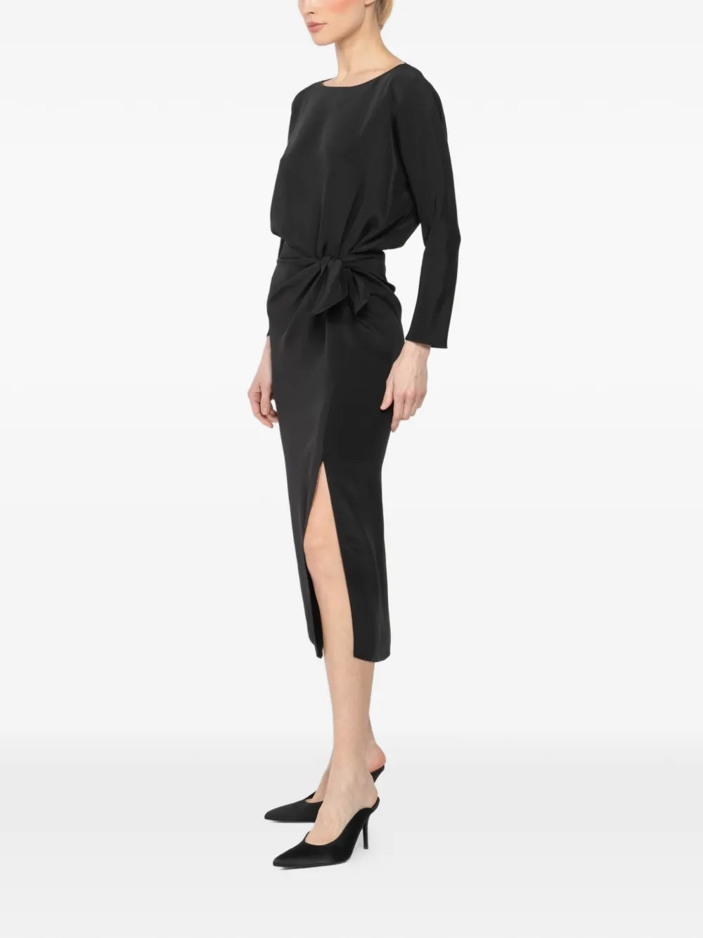  Peter Cohen Knot Slit Midi Skirt - Black 