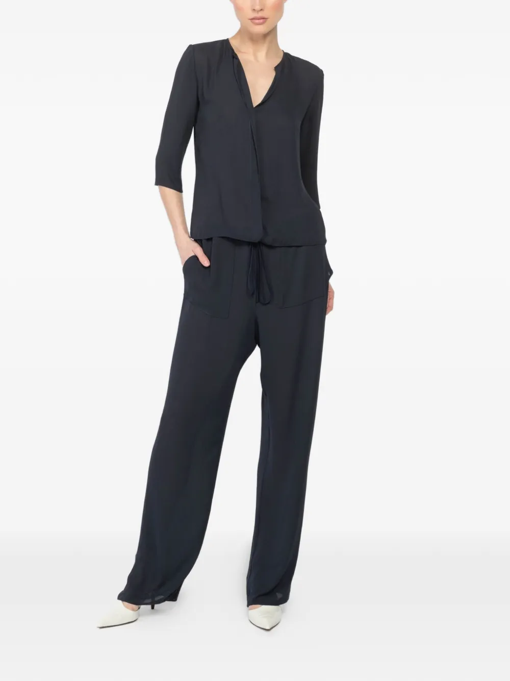 Peter Cohen V-neck blouse - Blauw