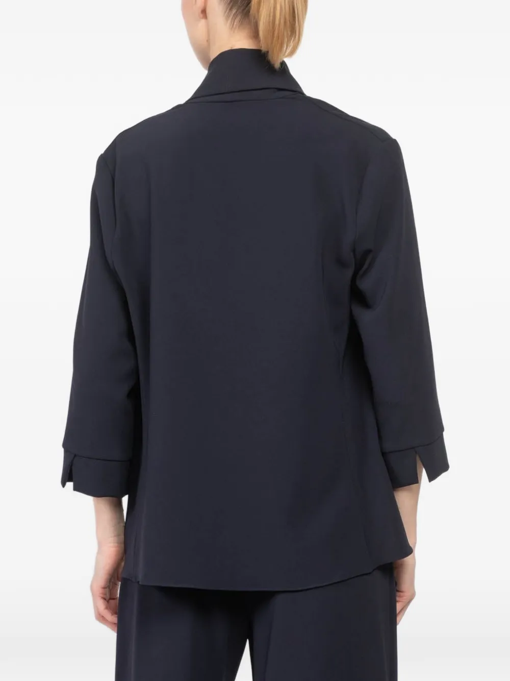 Peter Cohen Jack met sjaalkraag en cropped mouwen Blauw