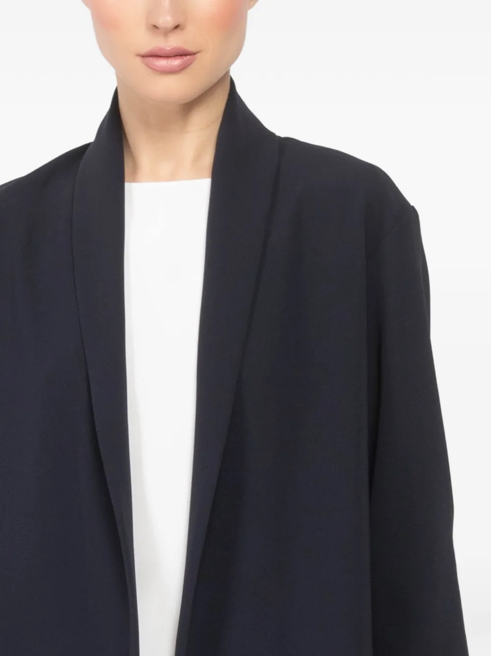 Peter Cohen Jack met sjaalkraag en cropped mouwen Blauw