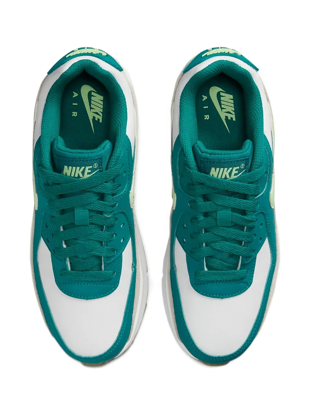 Nike Kids Air Max 90 LTR "Bright Spruce Barely Volt" White