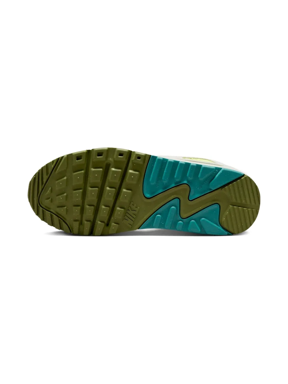 Nike Kids Air Max 90 LTR "Bright Spruce Barely Volt" White