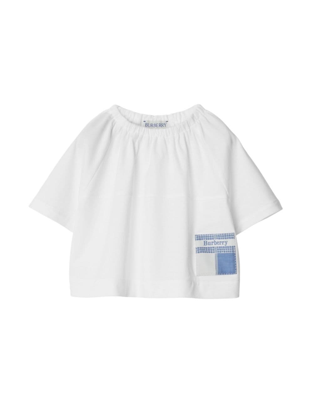 Burberry Babies' Logo-patch Cotton Blouse In White