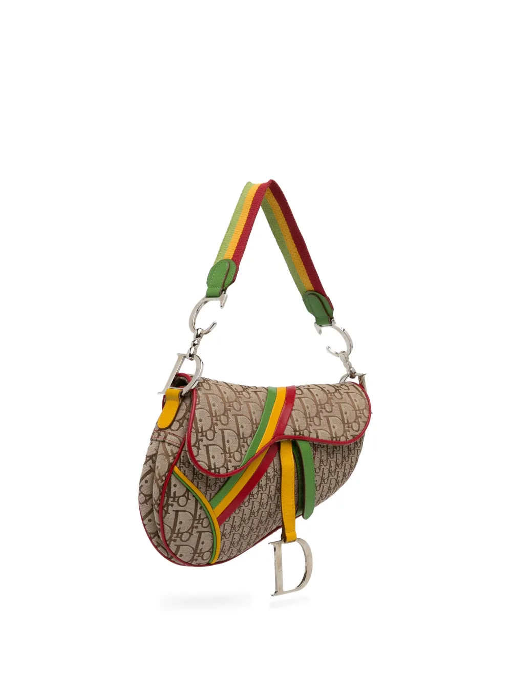 Pre-owned Dior 2004 Issimo Rasta Saddle Shoulder Bag In 褐色