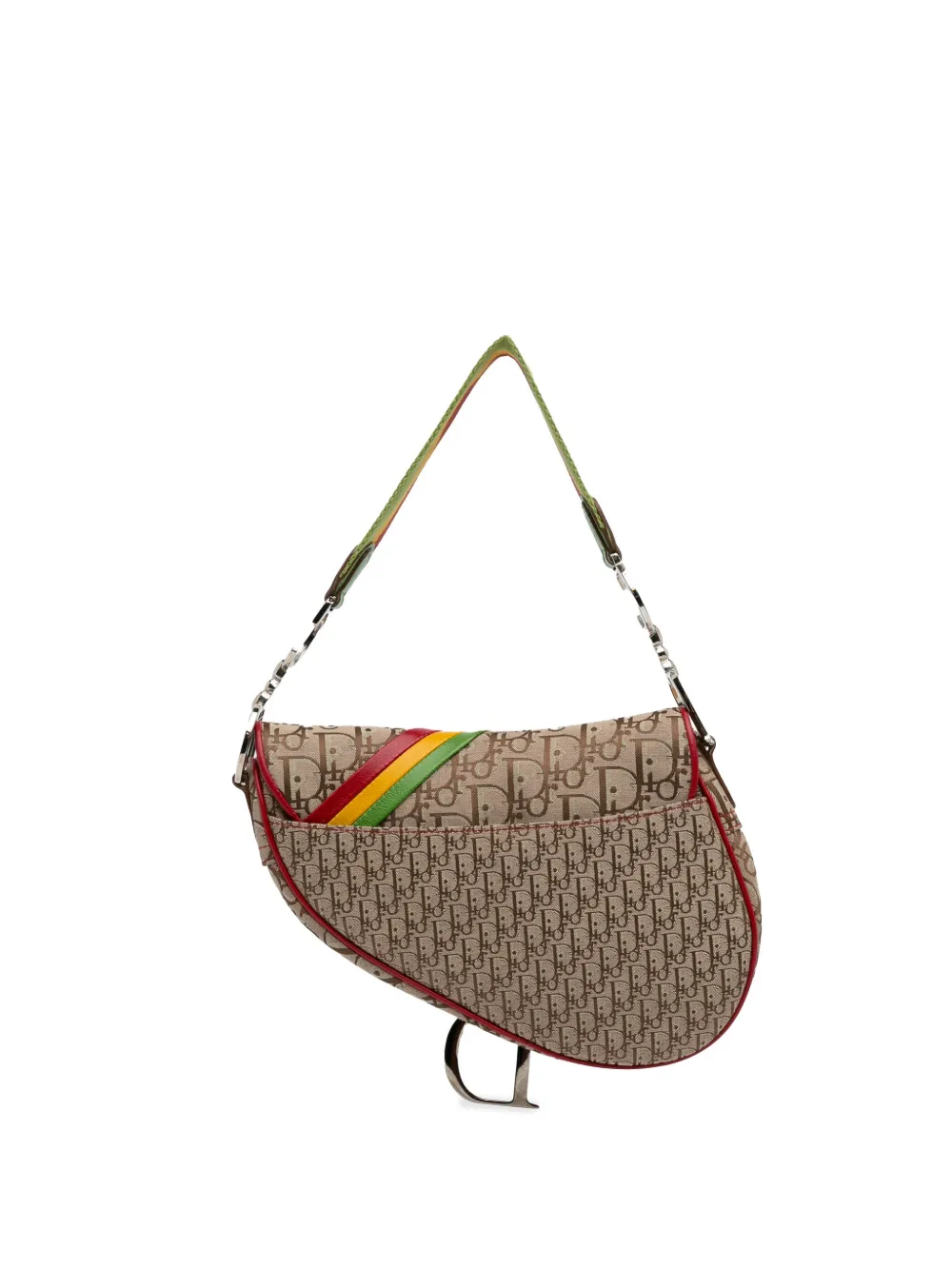 Pre-owned Dior 2004 Issimo Rasta Saddle Shoulder Bag In 褐色