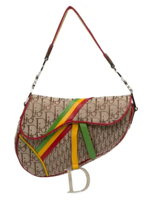 Christian Dior Pre-Owned 2004 Rasta Oblique Saddle Bag | Neutrals