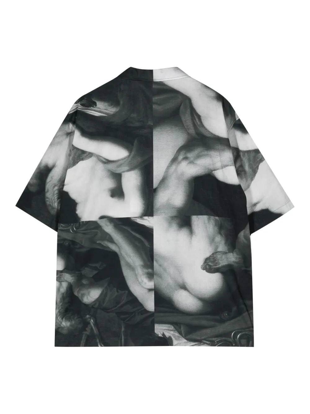 Shop Egonlab Graphic-print Cotton Shirt In Black