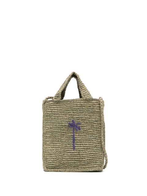 Manebi woven-raffia mini bag